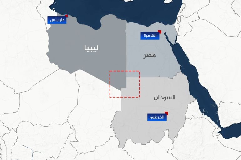 خريطة المثلث الحدودي مع مصر وليبيا والسودان