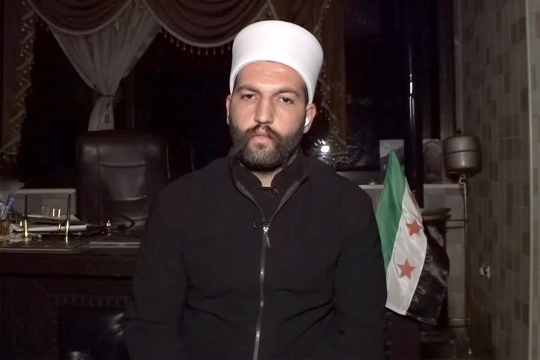 ليث البلعوس القيادي في حركة رجال الكرامة (الدرزية) في السويداء جنوبي سوريا