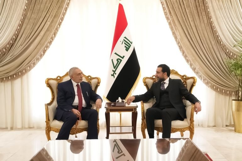 الحلبوسي في لقاء سابق مع رئيس البرلمان الحالي محمود المشهداني فيسبوك - @محمد الحلبوسي