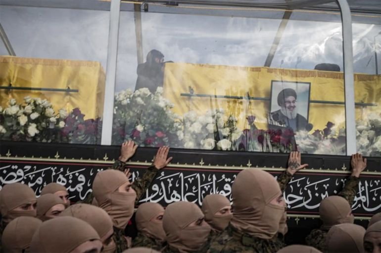 L’Humanité – France | Photographer Nicolas Cleuet; picture editor Gina Le Denemat The funeral of the Hezbollah leader Hassan Nasrallah and his presumed successor, Hashem Safieddine, at Beirut Sports City, Lebanon, in February 2025 Photograph: Nicolas Cleuet/Le Pictorium pour L’Humanité/c/o Visa Pour L’Image