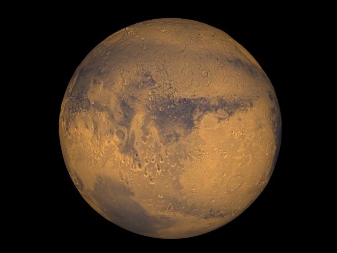 The planet Mars showing showing Terra Meridiani is seen in an undated NASA image. NASA will announce a major science finding from the agency?s ongoing exploration of Mars during a news briefing September 28 in Washington REUTERS/NASA/Greg Shirah/Handout THIS IMAGE HAS BEEN SUPPLIED BY A THIRD PARTY. IT IS DISTRIBUTED, EXACTLY AS RECEIVED BY REUTERS, AS A SERVICE TO CLIENTS. FOR EDITORIAL USE ONLY. NOT FOR SALE FOR MARKETING OR ADVERTISING CAMPAIGNS