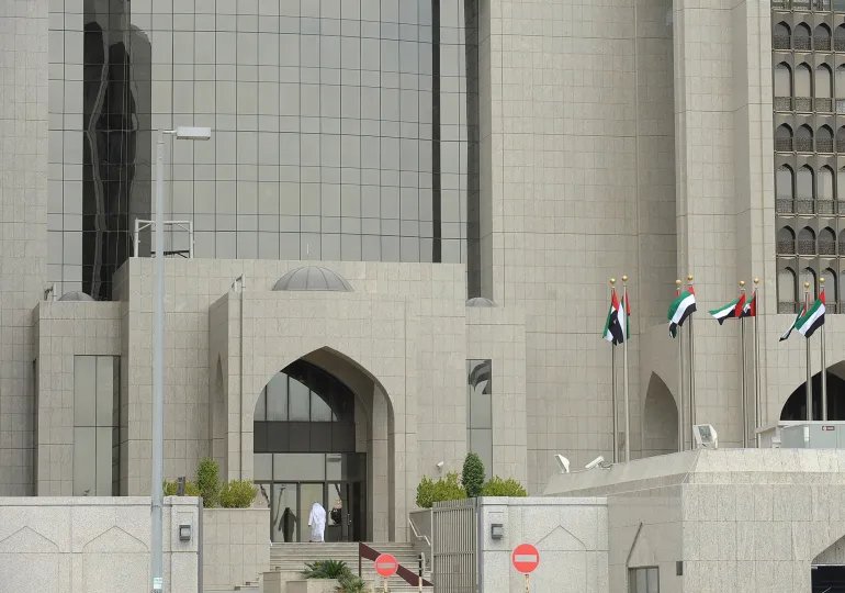 A man enters the main branch of UAE Central Bank in Abu Dhabi, January 29, 2013. Controversy over rules to limit banking risk in the United Arab Emirates shows how hard it can be to regulate financial systems when banks and key companies are closely tied to the state. Three times over the past year, the UAE central bank has imposed regulations on the commercial banking sector of the world's third biggest oil exporter, only to back off from enforcing them after meeting stiff opposition from banks. Picture taken January 29, 2013. To match EMIRATES-CBANK/RULES REUTERS/Ben Job (UNITED ARAB EMIRATES - Tags: BUSINESS)