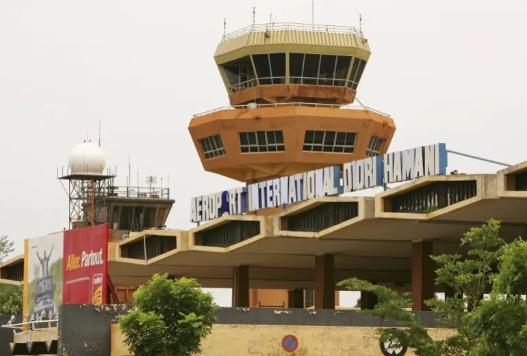 NIAMEY, NIGER - AUGUST 12: The Diori Hamani International Airport is seen from a distance on August 12, 2005 Niamey, Nigeria. Niamey is the Capital of Niger. Niger is experiencing a food crisis which is threatening the lives of thousands in the impoverished West African nation. A combination of sever drought and a locust plague has caused the famine which has affected at least 2 million people in Niger and approximatly 5 million in the region. Niger is the second poorest country in the world, with 64 percent of the 12 millions inhabitants surviving on less than USD1 (81 euro cents) day. (Photo by Daniel Berehulak/Getty Images)
