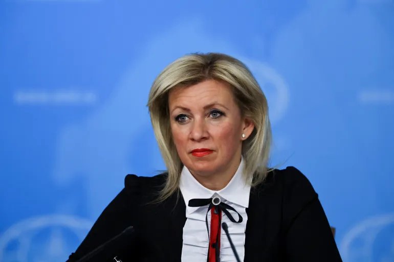 Spokesperson of Russia's Foreign Ministry Maria Zakharova attends the annual press conference held by Foreign Minister Sergei Lavrov in Moscow, Russia, January 14, 2025. REUTERS/Evgenia Novozhenina