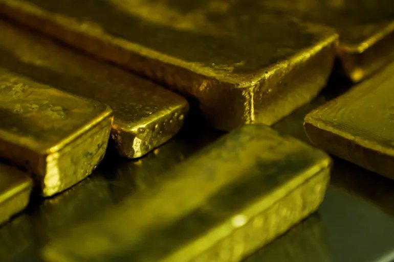 FILE PHOTO: A view of smelted gold bars at a smelting facility in Accra, Ghana, August 22, 2024. REUTERS/Francis Kokoroko/File Photo