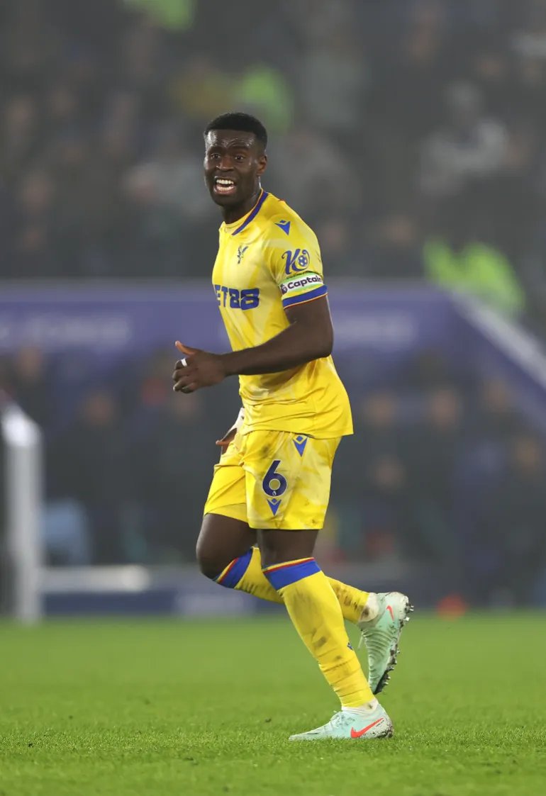 LEICESTER, ENGLAND - JANUARY 15: Marc Guehi of Crystal Palace in action during the Premier League match between Leicester City FC and Crystal Palace FC at The King Power Stadium on January 15, 2025 in Leicester, England. (Photo by Mark Thompson/Getty Images)