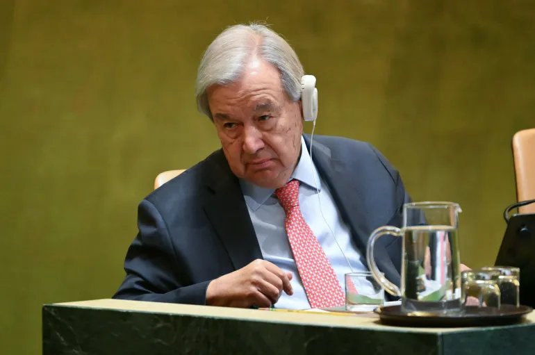 UN Secretary General Antonio Guterres attends the 81st United Nations General Assembly at UN headquarters in New Yorkon September 22, 2026. (Photo by ANGELA WEISS / AFP)