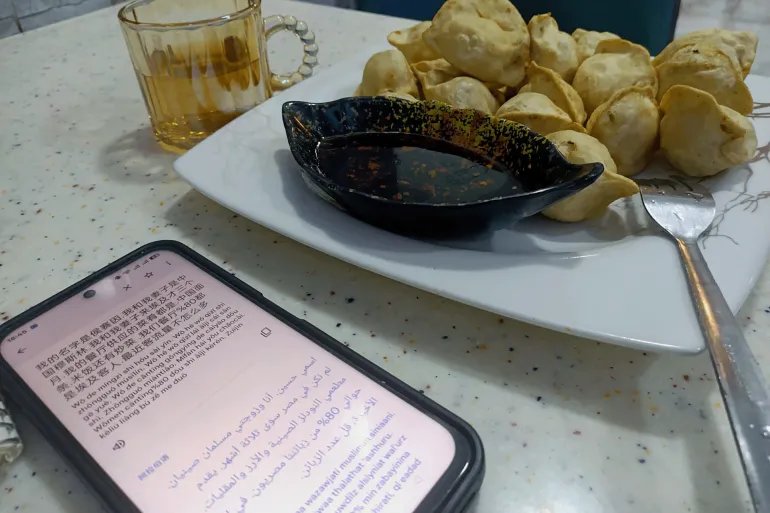 استعان مراسل نيوز عربي ببرنامج للترجمة للتحدث إلى مالكه حسين وزوجته، إذ لا يتحدثان العربية أو الإنجليزية