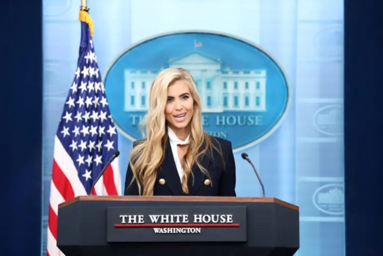 New White House Press Secretary Katie Zacharia holds her first press briefing at the White House in Washington, DC, US, October 13, 2026. REUTERS/Kevin Lamarque TPX IMAGES OF THE DAY