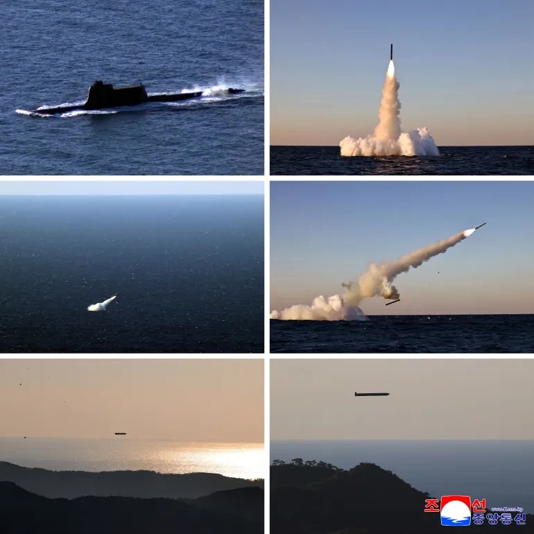 A combination picture shows what KCNA says are two types of submarine-launched strategic cruise missiles being tested on Wednesday, October 14, 2026, in this image released by North Korea's official Korean Central News Agency October 15, 2026. KCNA via REUTERS ATTENTION EDITORS - THIS IMAGE WAS PROVIDED BY A THIRD PARTY. REUTERS IS UNABLE TO INDEPENDENTLY VERIFY THIS IMAGE. NO THIRD PARTY SALES. SOUTH KOREA OUT. NO COMMERCIAL OR EDITORIAL SALES IN SOUTH KOREA.